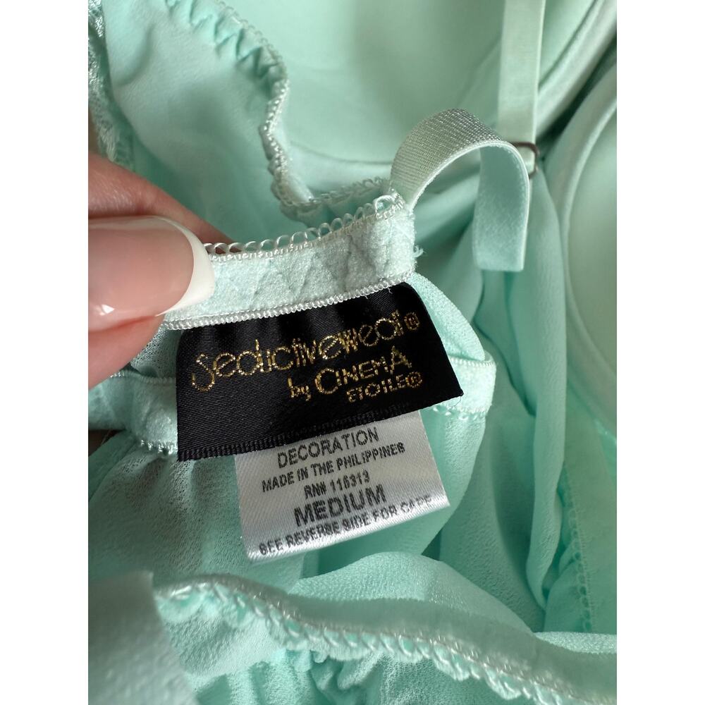 00's vintage chiffon lace bustier y2k 2pc lingerie set MEDIUM cinema etoile - Picture 8 of 8